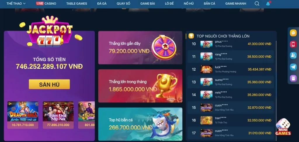 Khuyến mãi đặc biệt theo game 7777x